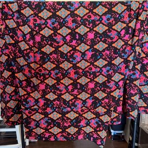 LuLaRoe Floral and Geometric Skirt in Red and Blue